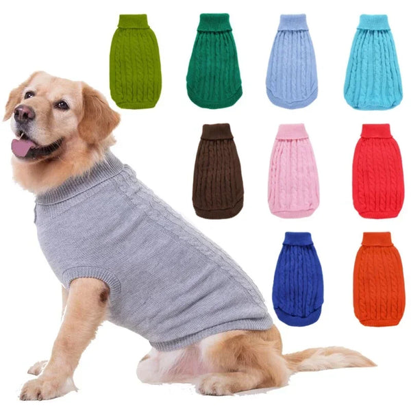 Large Dog Cat Winter Clothes Knitted Pet Clothes For Cat Small Medium Dogs Chihuahua Hiromi Puppy Pet Sweater Pure Dog Sweater