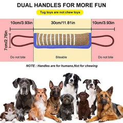 Dog Biting Pillow Tug Stick Hemp Training Chewing Durable Linen Molar Clean Teeth Interactive Toys Outdoor Rope Pets Supplies