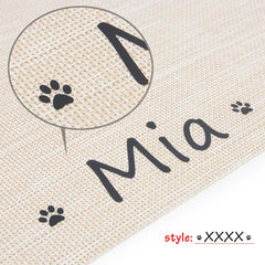 Custom Name Dog Food Mat Personalized Dog Cat Mat for Bowls, Dog Bowl Mat Absorbent Pet Feeding Mats, Washable Pads for Dog Cats