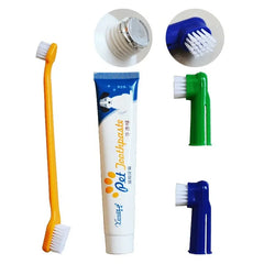 Pet Dog Toothbrush Toothpaste Set Cat Oral Clean Care Set Clean Dental Calculus Bad Breath Beef Flavor Toothpaste Pet Gum Care