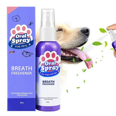 60ml Oral Spray for Dogs Cat Breath Freshener Spray Safe Pets Fresh Breath Dental Spray for Dogs and Cats without Brushing