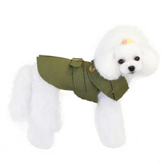 Autumn Winter Dog Clothes British Style Pet Trench Coat Belt Decor Puppy Jackets for Small Medium Dogs Outfit Chihuahua Costumes