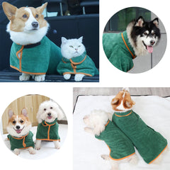 Dog Bathrobe Microfiber Quick Drying Bathrobe Bath Towels for Small Medium Large Dogs Cats Pet Clohtes Coat Dog Accessories